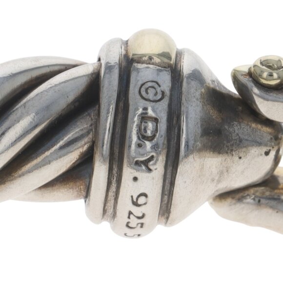 David Yurman Cable Classics Buckle Bangle Bracelet 6 3/4" Sterling 925 Gold 14k - Picture 8 of 9